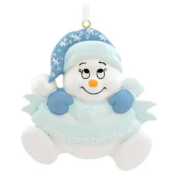 Cheap Personalized Baby Boy's 1St Christmas Snowbaby Ornament Baby