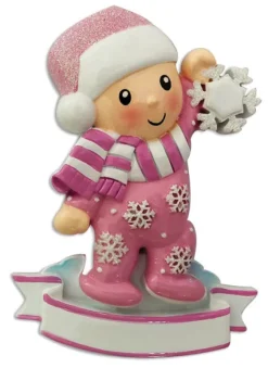 Online Personalized Baby Girl In Pajamas Ornament Growing Up