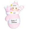 Online Personalized Baby Girl's 1St Christmas Mitten Ornament Baby