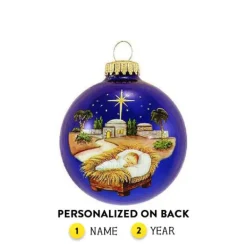 Flash Sale Personalized Baby Jesus In Manger Ornament Angels & Religious