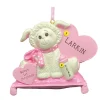 Discount Personalized Baby's First Christmas Lamb Ornament - Pink Baby