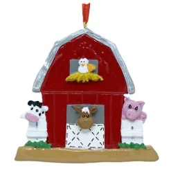 Cheap Personalized Barn With Animals Ornament Horse & Farm