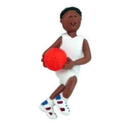 Hot Ornament Central Personalized Basketball Ornament - African-American Male
