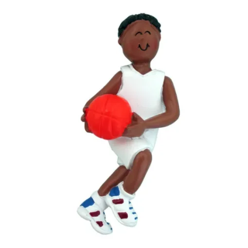 Hot Ornament Central Personalized Basketball Ornament - African-American Male