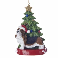 Clearance Kurt Adler Personalized Basset Hound Dog Ornament