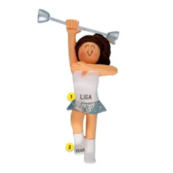 Sale Ornament Central Personalized Baton Twirler Ornament - Female, Brown Hair