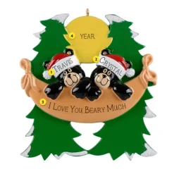 Cheap Personalized Bear Couple In A Hammock Ornament Couples
