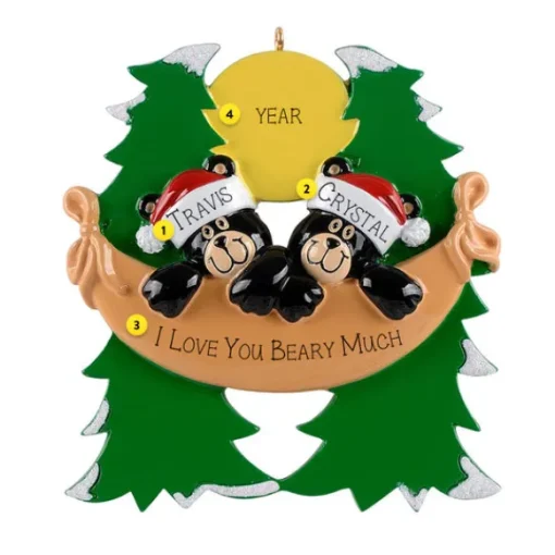 Cheap Personalized Bear Couple In A Hammock Ornament Couples