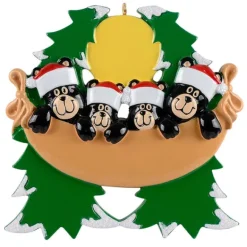 Outlet Rudolph & Me Personalized Bear Family Of 4 In A Hammock Ornament