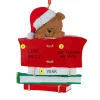 Online Personalized Bear With Books Ornament Kids
