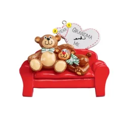 Store Personalized Bears On A Couch Couple Ornament Family Members