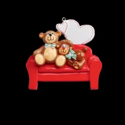 New Personalized Bears On A Couch Couple Ornament Couples