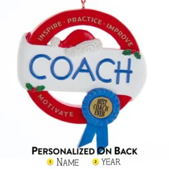 Hot Kurt Adler Personalized Best Coach Ever Ornament