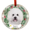 Fashion E & S Imports Personalized Bichon Frise Ornament