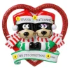 Cheap Personalized Black Bear Couple In Heart Ornament Couples