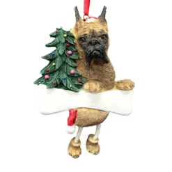 Cheap E & S Imports Personalized Boxer Cropped Dog Ornament - Brindle