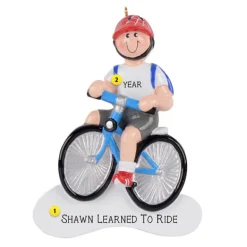 New Rudolph & Me Personalized Boy Riding Bike Ornament
