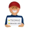 Hot Personalized Braces Ornament - Male Growing Up