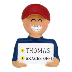 Hot Personalized Braces Ornament - Male Growing Up