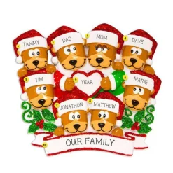 Shop PolarX Personalized Brown Bear Family Of 8 With Heart Ornament