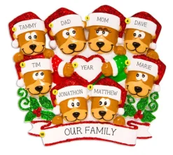 Shop PolarX Personalized Brown Bear Family Of 8 With Heart Ornament