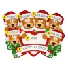 New PolarX Personalized Brown Bear Family Of 6 With Heart Ornament