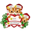 Best Sale PolarX Personalized Brown Bear Family Of 3 With Heart Ornament