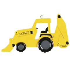 Clearance Rudolph & Me Personalized Bulldozer Ornament