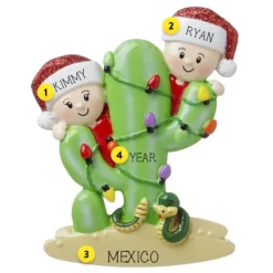 New Personalized Cactus Couple Ornament Couples