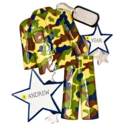 Shop Personalized Camo Fatigues Ornament Military & Patriotic
