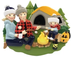Shop PolarX Personalized Camping Family Of 3 Ornament