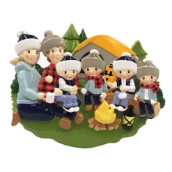 Outlet PolarX Personalized Camping Family Of 6 Ornament