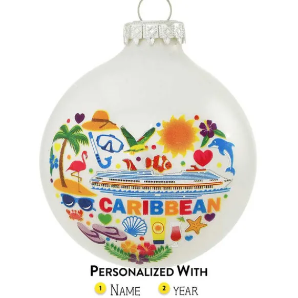 Clearance Bronners Personalized Caribbean Glass Bulb Ornament