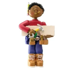 Best Sale Ornament Central Personalized Carpenter Ornament - African American Male