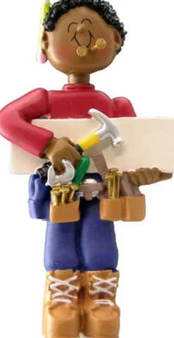 Best Sale Ornament Central Personalized Carpenter Ornament - African American Male