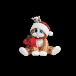 Best Sale Rudolph & Me Personalized Cat With Santa Hat Ornament - Orange Tabby