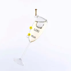 Fashion Kurt Adler Personalized Champagne Glass Ornament