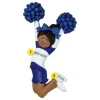 Discount Ornament Central Personalized Cheerleader Blue Uniform Ornament- Female, African American