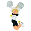 Store Ornament Central Personalized Cheerleader Black Uniform Ornament- Female, Blonde