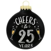 Online Personalized "Cheers To 25 Years" Glass Ornament Engaged, Wedding, & Anniversary
