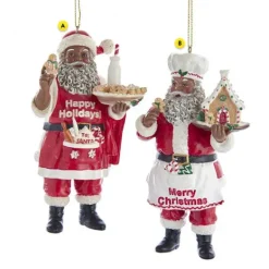 Flash Sale Kurt Adler Personalized Chef Or Baker Santa Ornament - African American