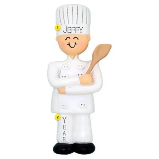 Flash Sale Ornament Central Personalized Chef Ornament - Male