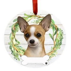 Best E & S Imports Personalized Chihuahua Ornament-Tan & White