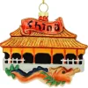 Best Sale Bronners Personalized China Landmark Glass Ornament
