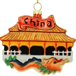 Best Sale Bronners Personalized China Landmark Glass Ornament