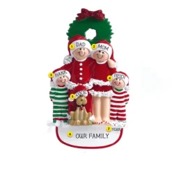 Shop Rudolph & Me Personalized Christmas Family Of 4 With Dog Ornament