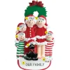 Sale Rudolph & Me Personalized Christmas Family Of 5 With Black Dog Ornament