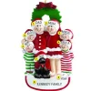Discount Rudolph & Me Personalized Christmas Family Of 6 With Black Dog Ornament