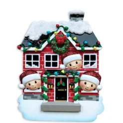 Outlet Personalized Christmas House Family Of 3 Ornament Home & Housewarming