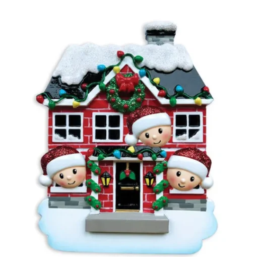 Outlet Personalized Christmas House Family Of 3 Ornament Home & Housewarming